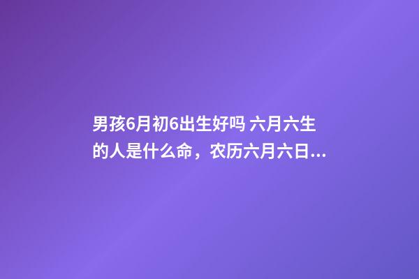 男孩6月初6出生好吗 六月六生的人是什么命，农历六月六日出生的人一生如何-第1张-观点-玄机派